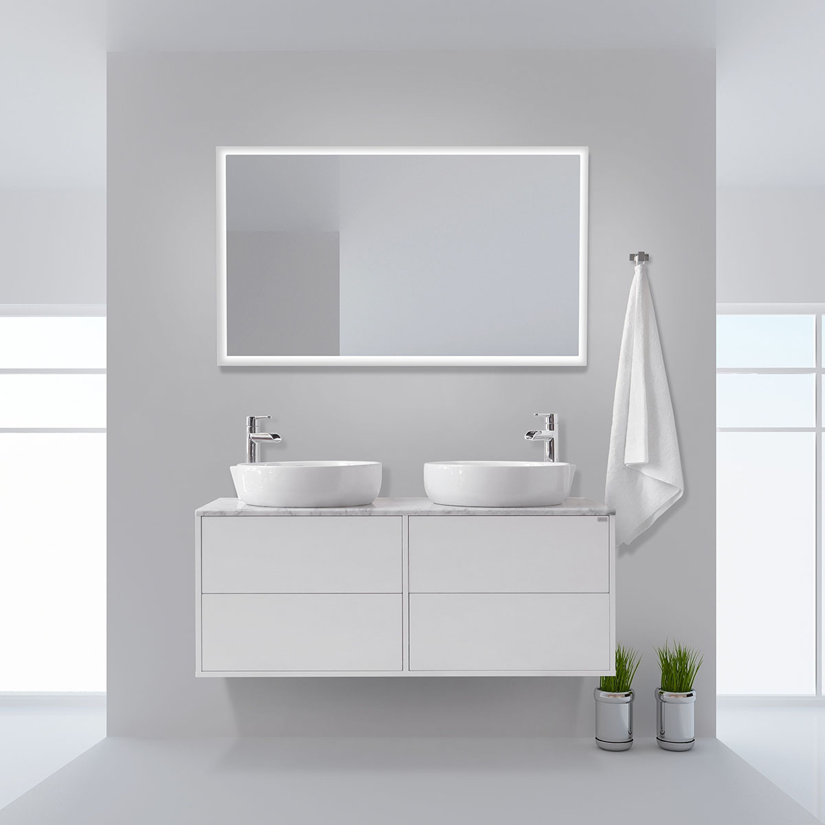 Spegel 4AQUA Luna Med Ram