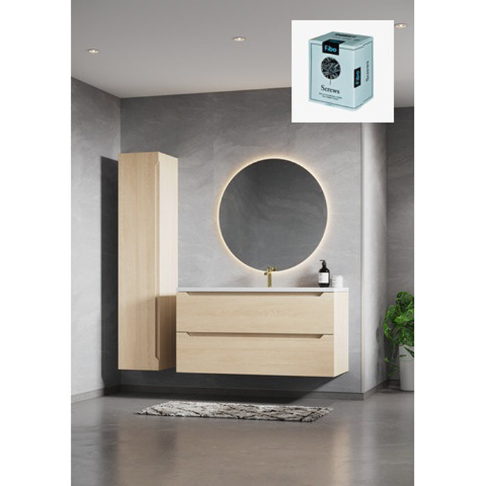 Baderomspanel Fibo 2035-M00 EM Grey Slate med Monteringsskruer