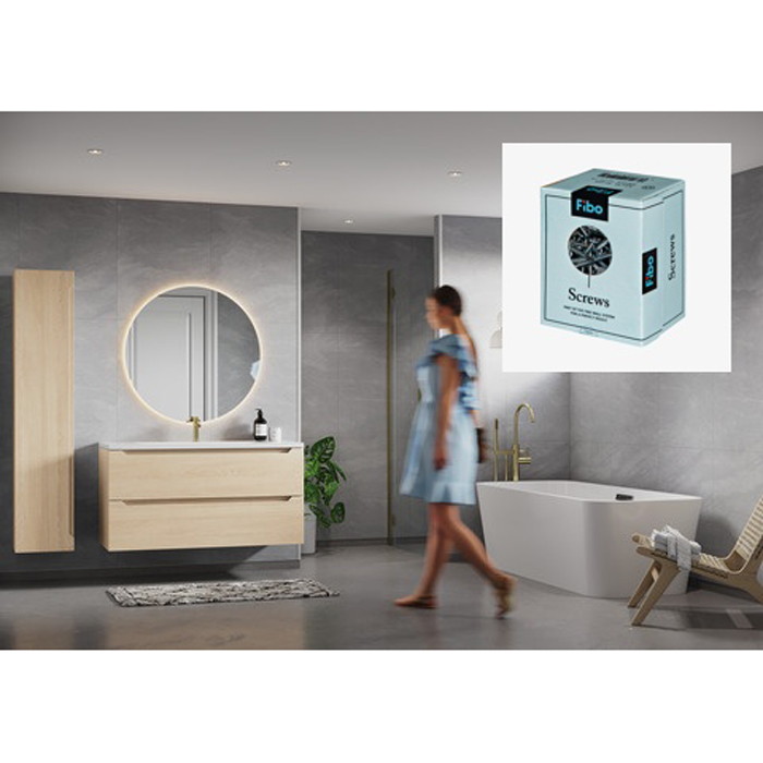 Baderomspanel Fibo 2035-M6080 EM Grey Slate med Monteringsskruer