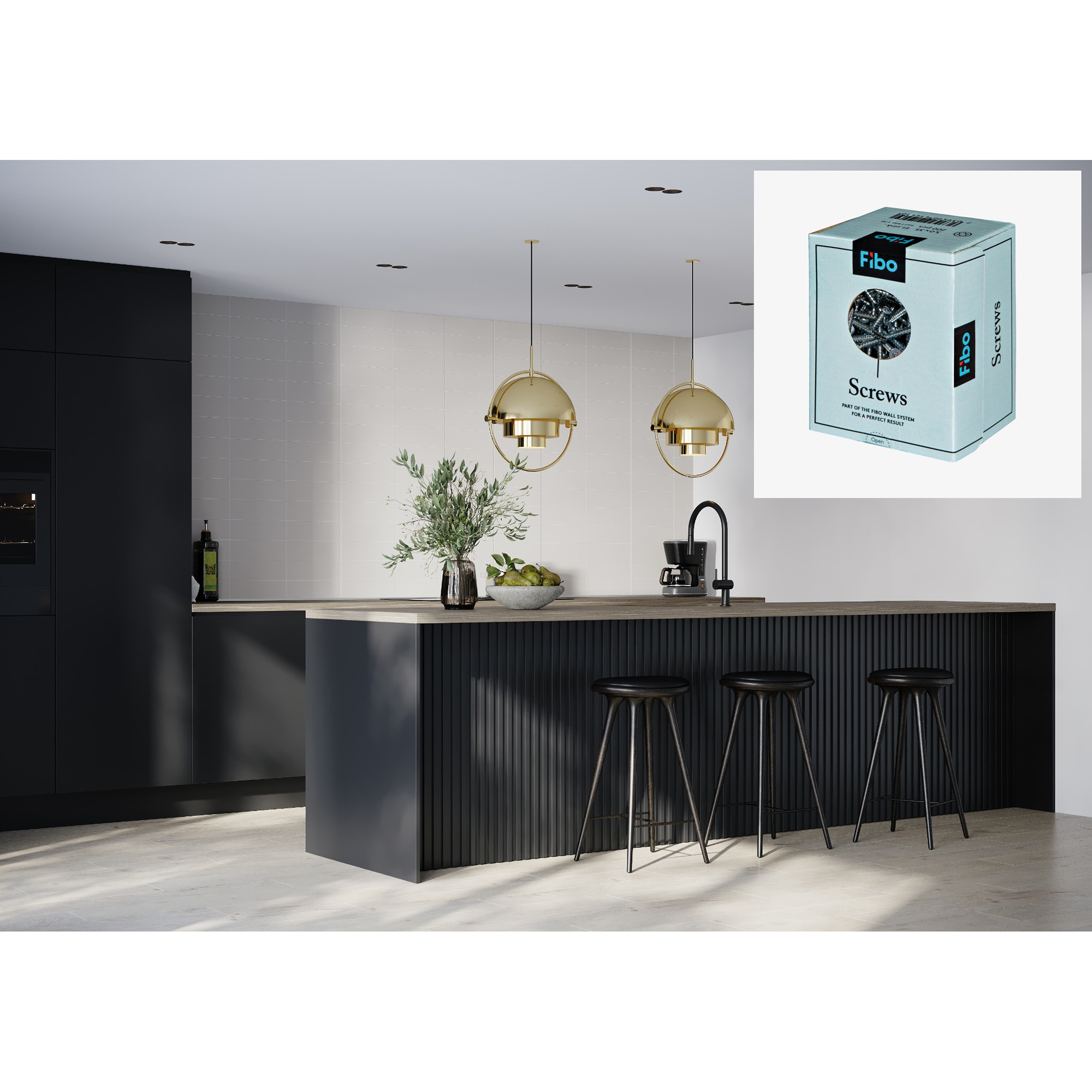 Baderomspanel Fibo 2090-M3010 Light Grey med Monteringsskruer