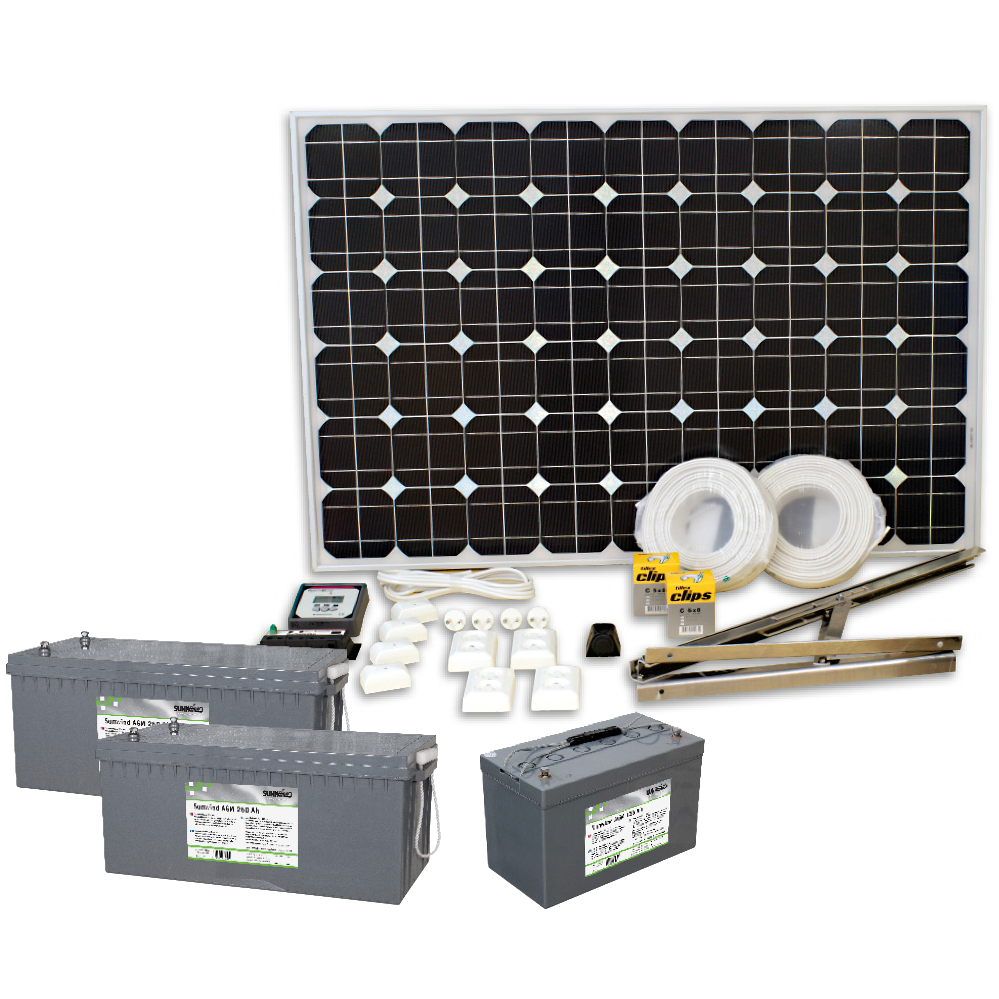 Solpanelspaket Sunwind 200W med 12V 80L Kylskåp