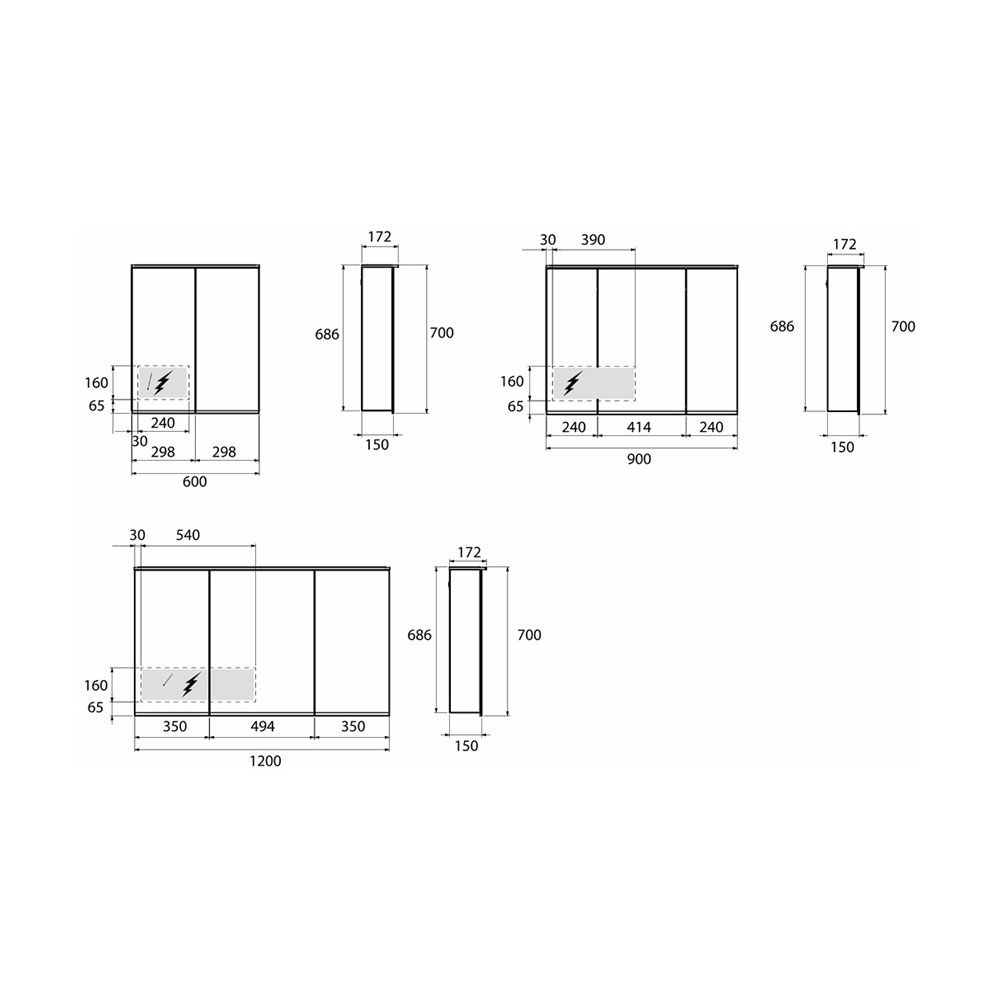 Speilskap Ifö Option LED High