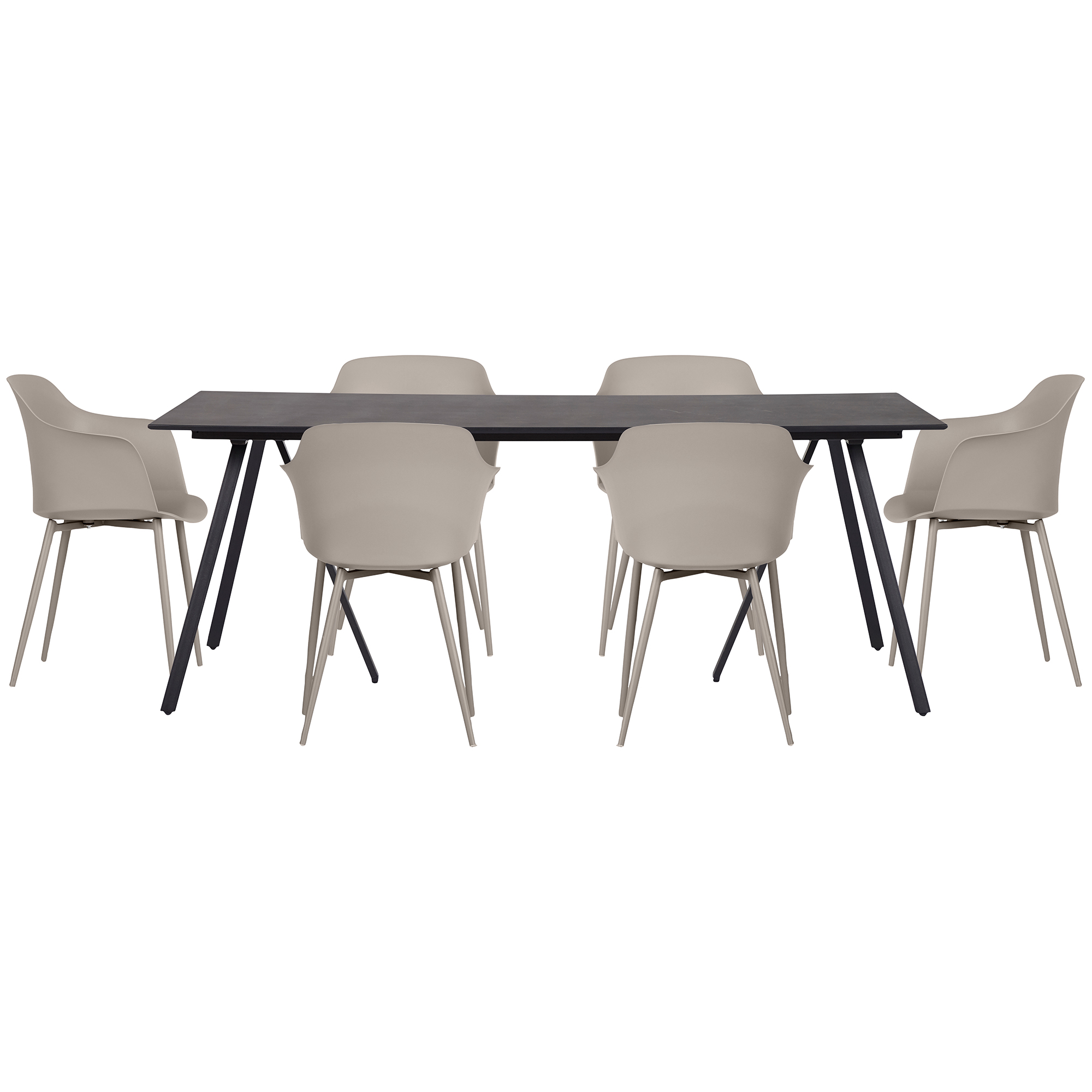 Matgrupp Comfort Garden Envy 200 Svart med 6 Camilla Stolar