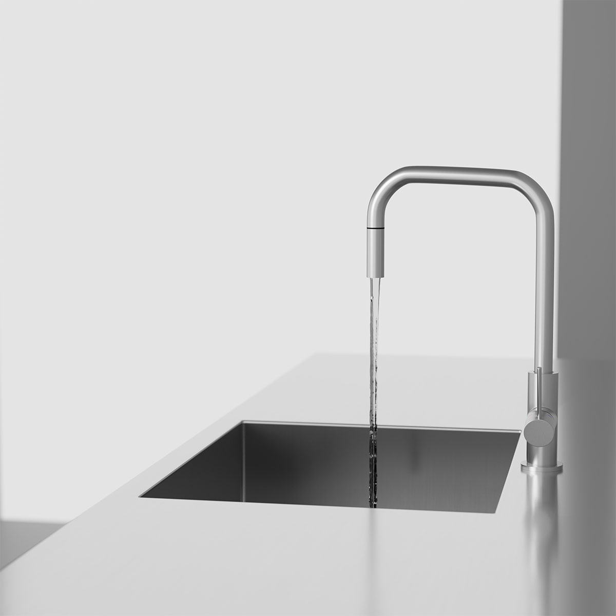 Kjøkkenbatteri Scandtap Steel Accent Square med Uttrekkbar Tut