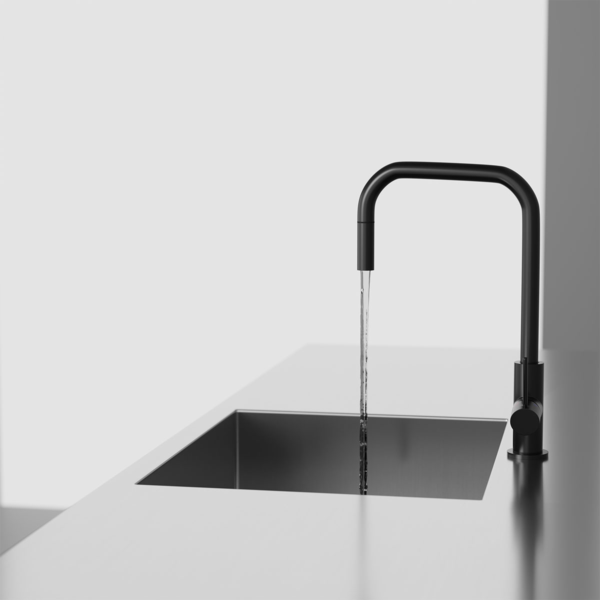 Kjøkkenbatteri Scandtap Steel Accent Square med Uttrekkbar Tut