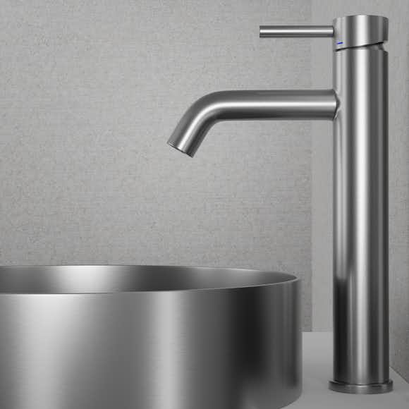 tvättställsblandare scandtap steel wave high