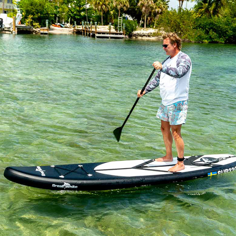 Stand-up Paddleboard GreatWhite Uppblåsbar SUP 330 cm Svart