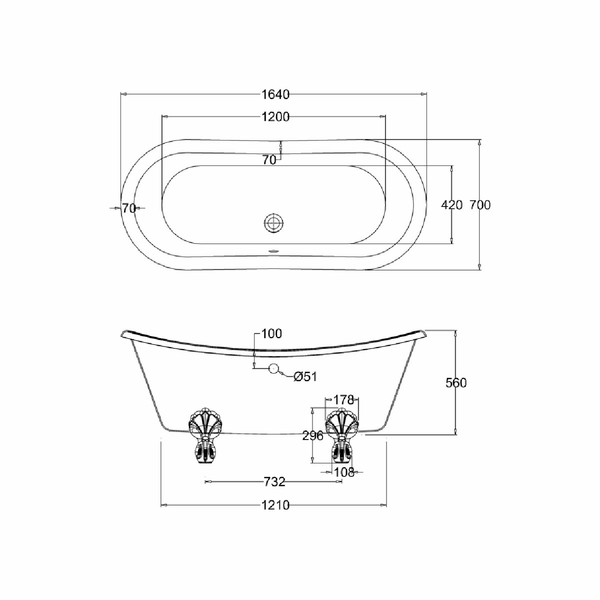 Badkar Burlington Bateau