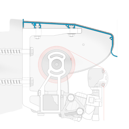 Takplåt Dittsolskydd till Terrassmarkis Bredd: 520 cm