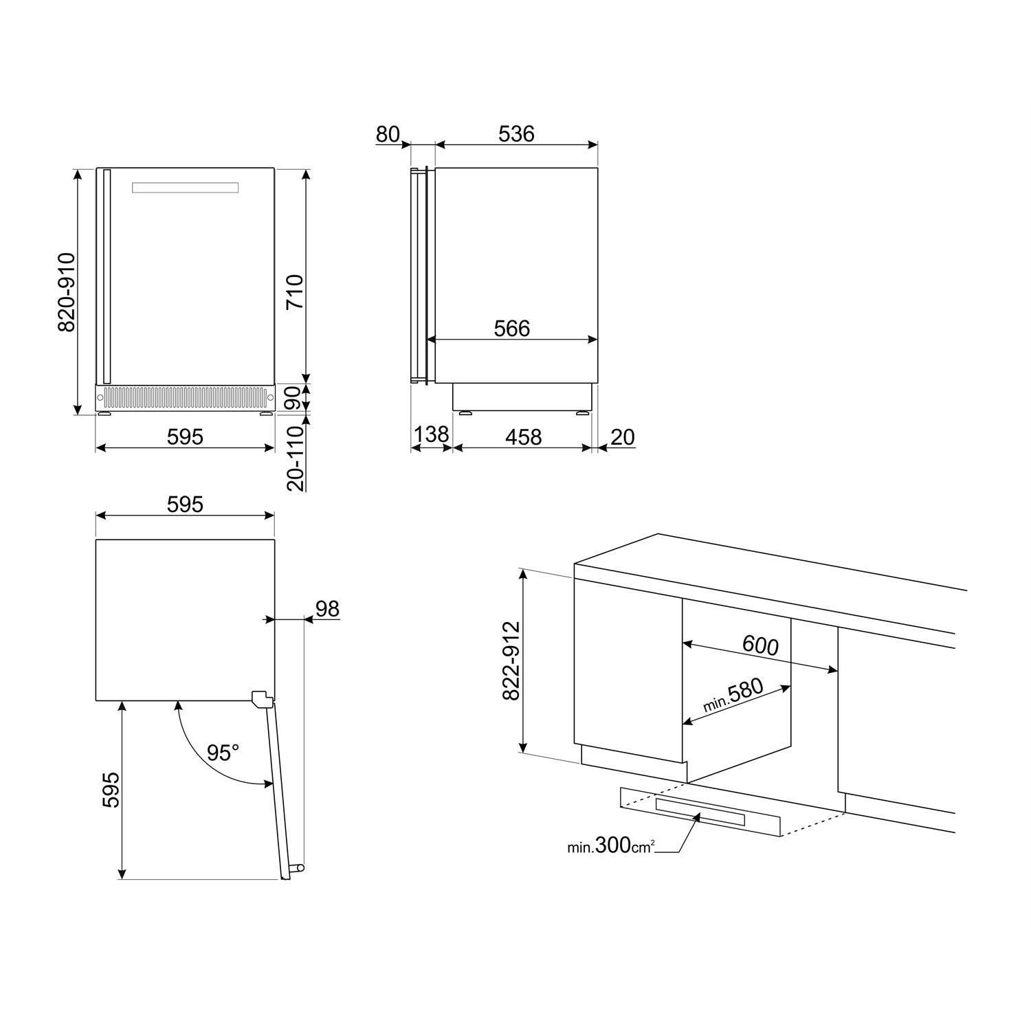 Vinskap Smeg Classic CVI338 Integrert