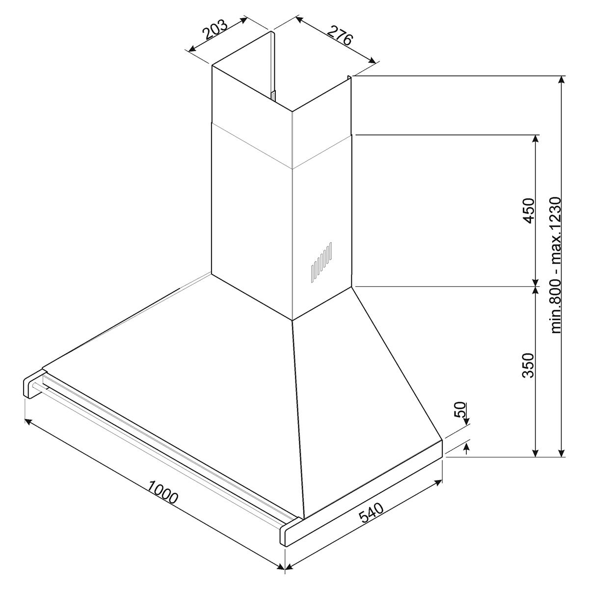 Kjøkkenvifte Smeg Classic KD1 Veggmontert