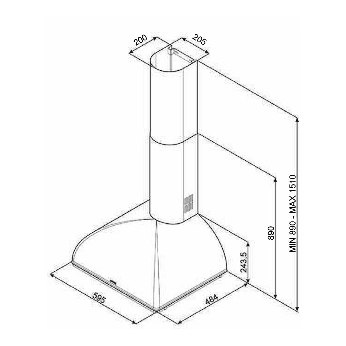 Kjøkkenvifte Smeg Colonial KS59 Veggmontert