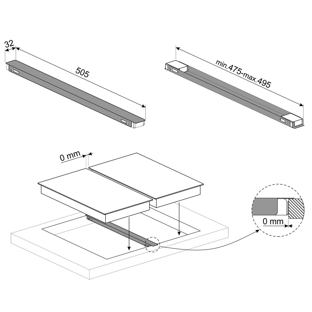 Sammenkoblingssett Smeg LGCN for Koketopp