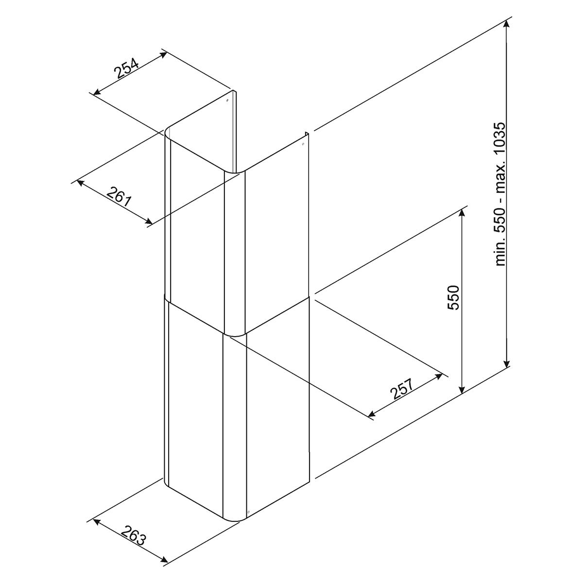 Avtrekksrør Smeg KITCMNFABCR til Kjøkkenvifte
