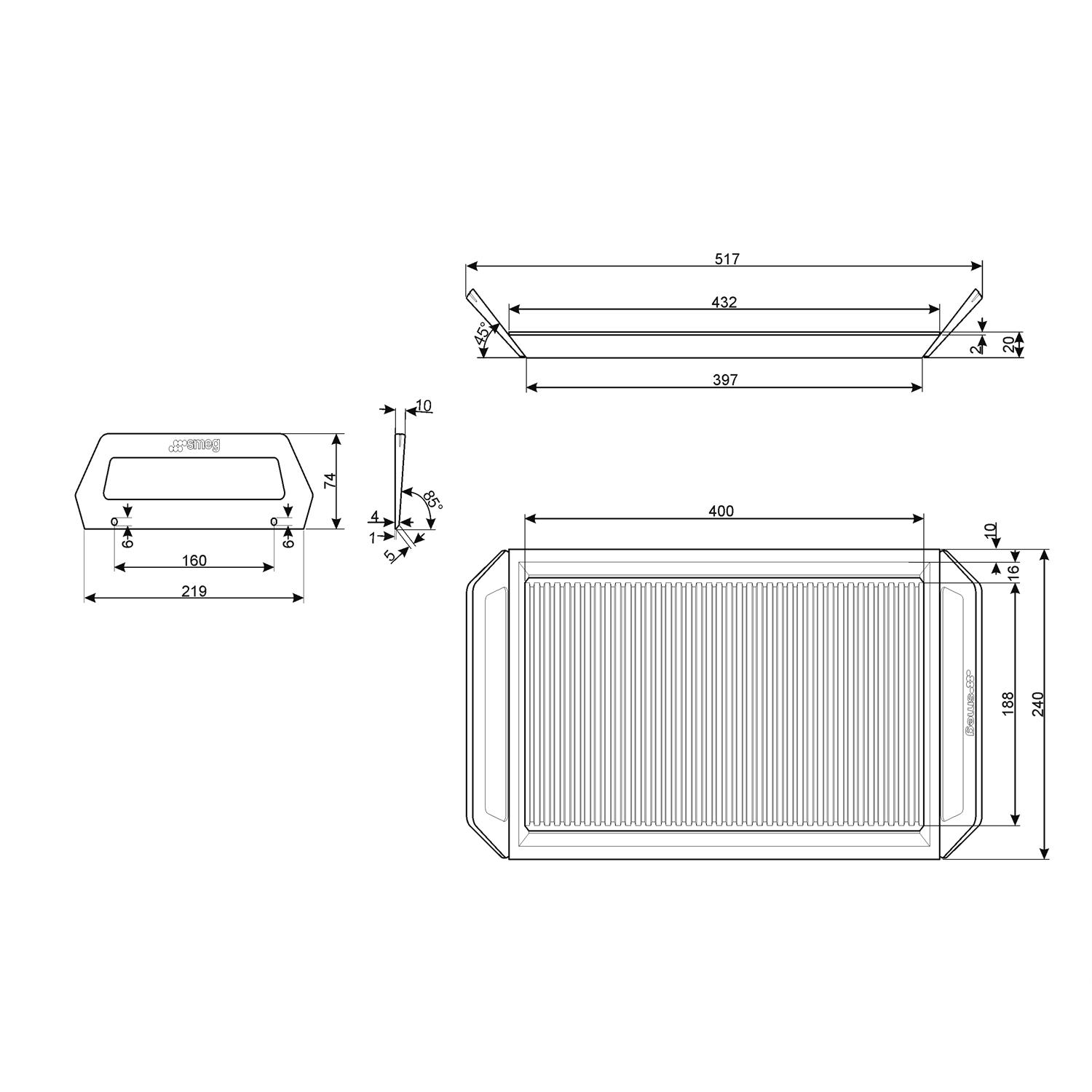 Grillplate Smeg GRIDDLE for Gassgrill