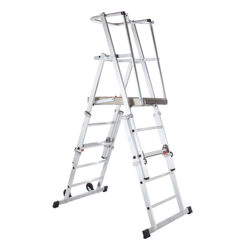 Teleskopisk Plattformstege Zarges ZAP Z600 Plattformshöjd 1,85 / 2,12 / 2,38 / 2,65 / 2,90 / 3,15 m, Antal steg: 12 st