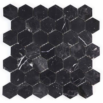 Mosaikk Tenfors Hexagon Marble Black 29,8x30,5 cm