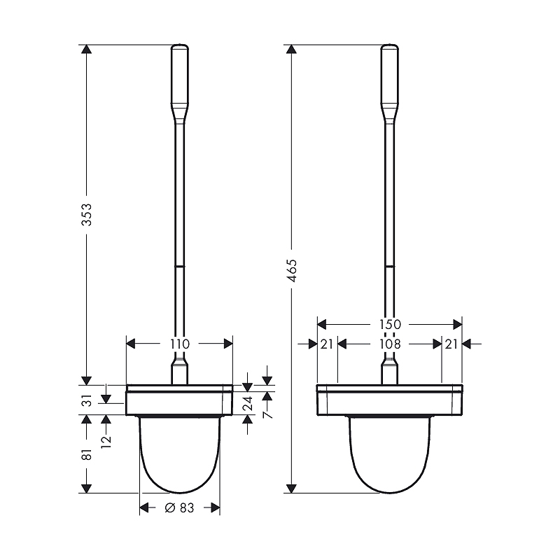 Toalettbørste Axor Universal Tilbehør
