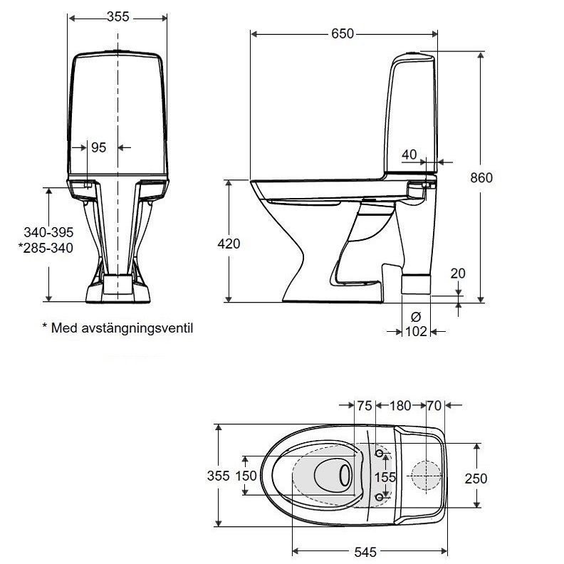 Toalettstol Ifö Spira 6270 Rimfree