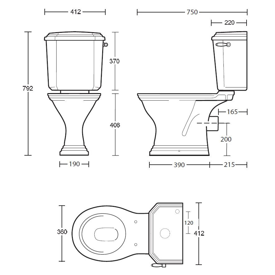Toalettstol Imperial Astoria Deco CC