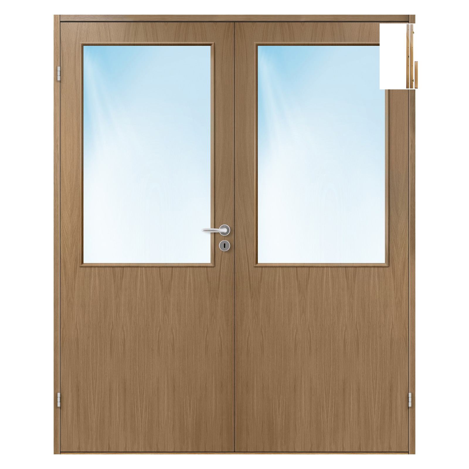 Tofløyet Bygg1 Sans HW Finer Eik Klart Glass med Karmsett