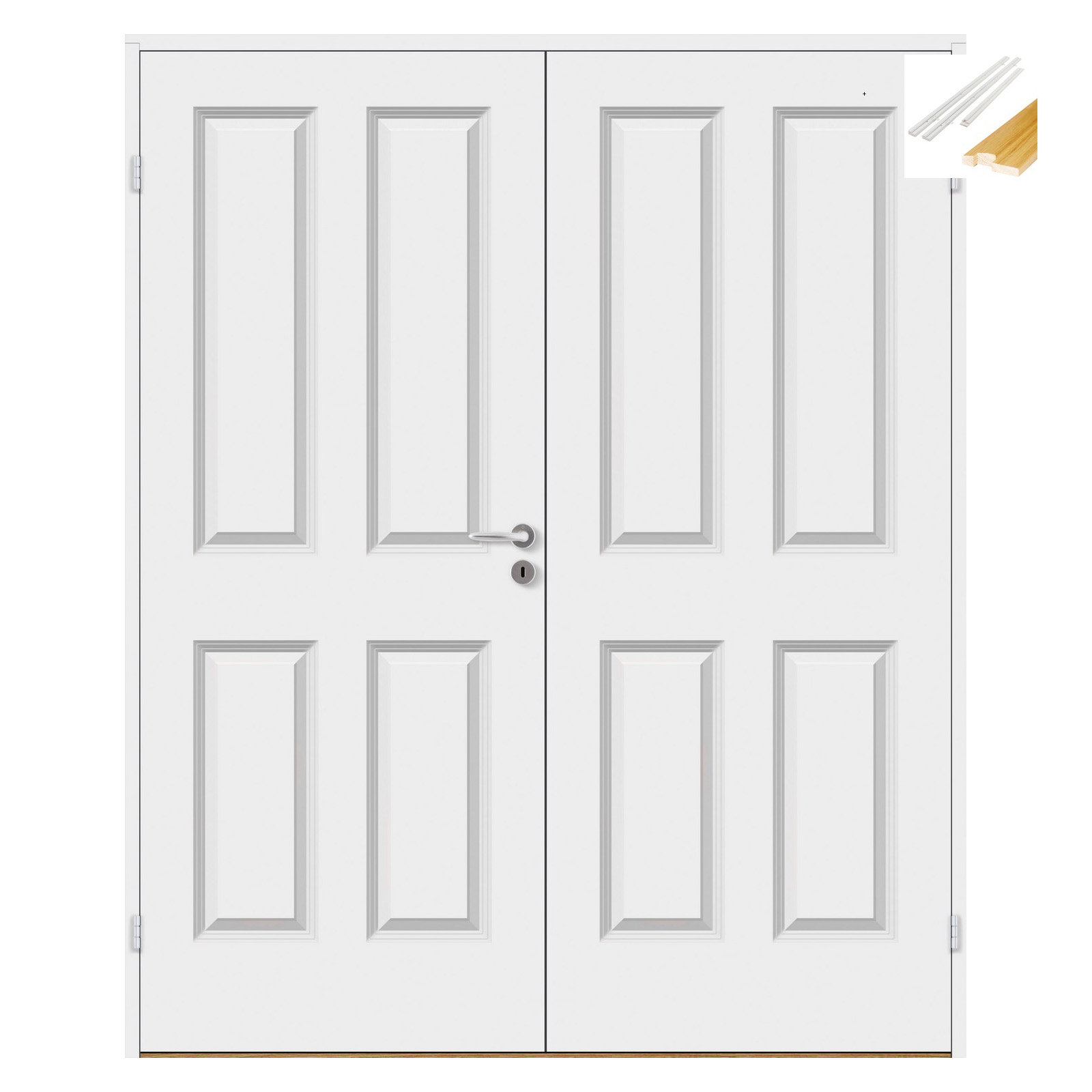 Tofløyet Dør Bygg1 Anna Hvit med Karmsett