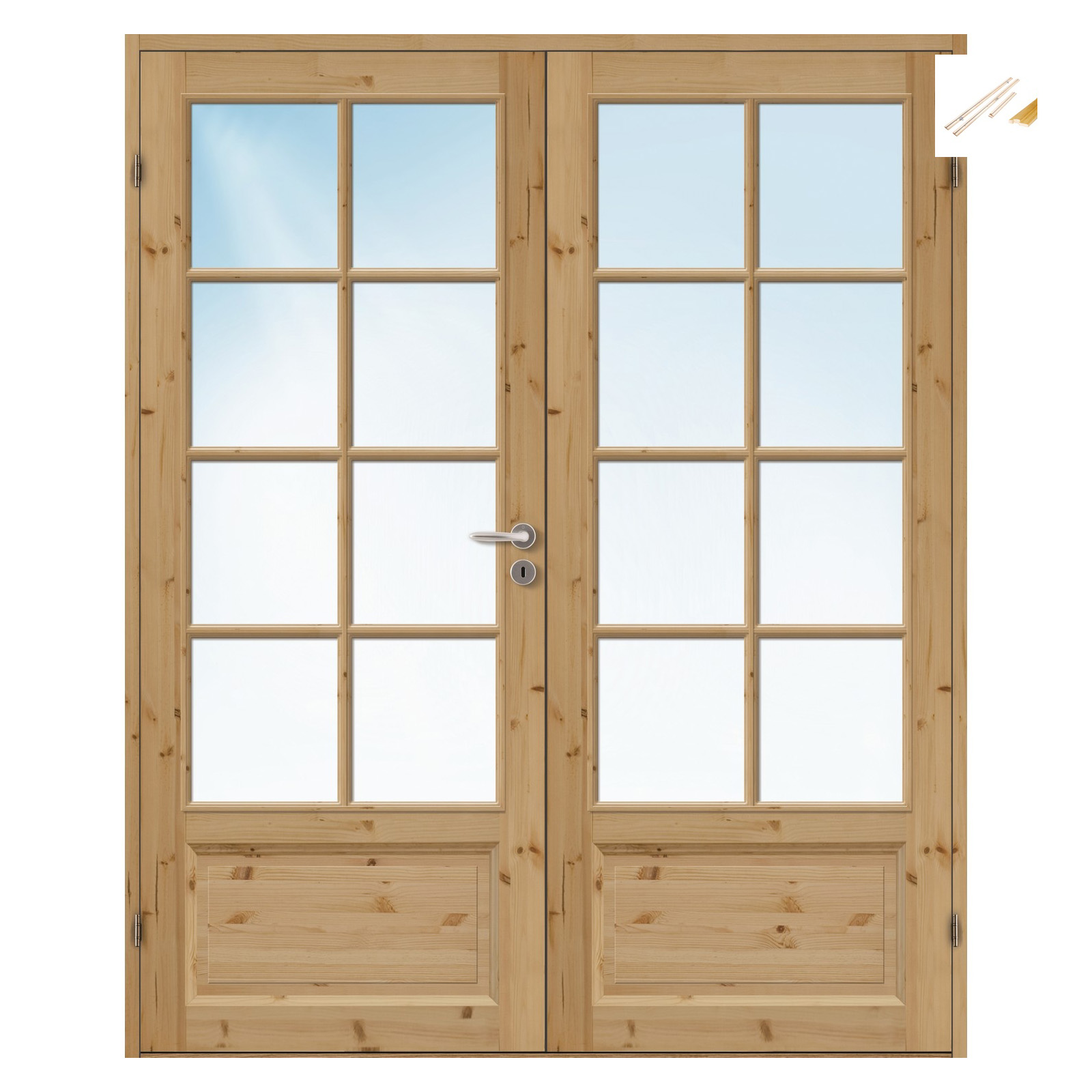 Tofløyet Dør Bygg1 Bente FW Furu med Karmsett