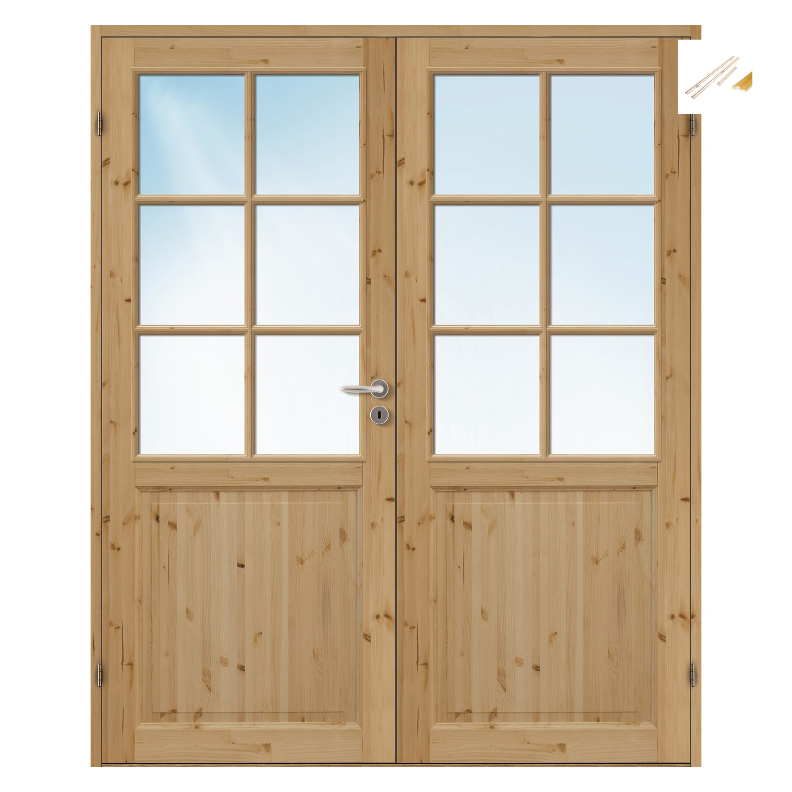 Tofløyet Dør Bygg1 Ihne HW Furu med Karmsett