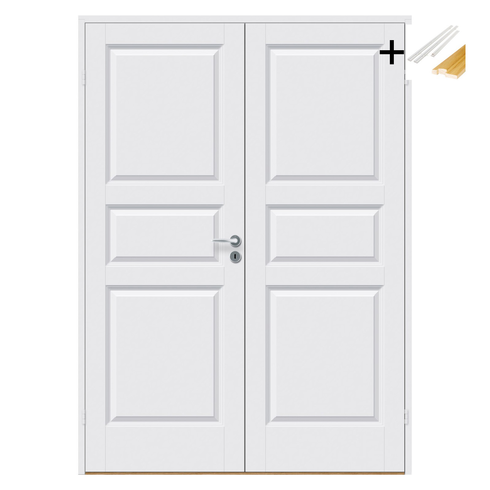 Tofløyet Dør Bygg1 Kari Hvit med Karmsett