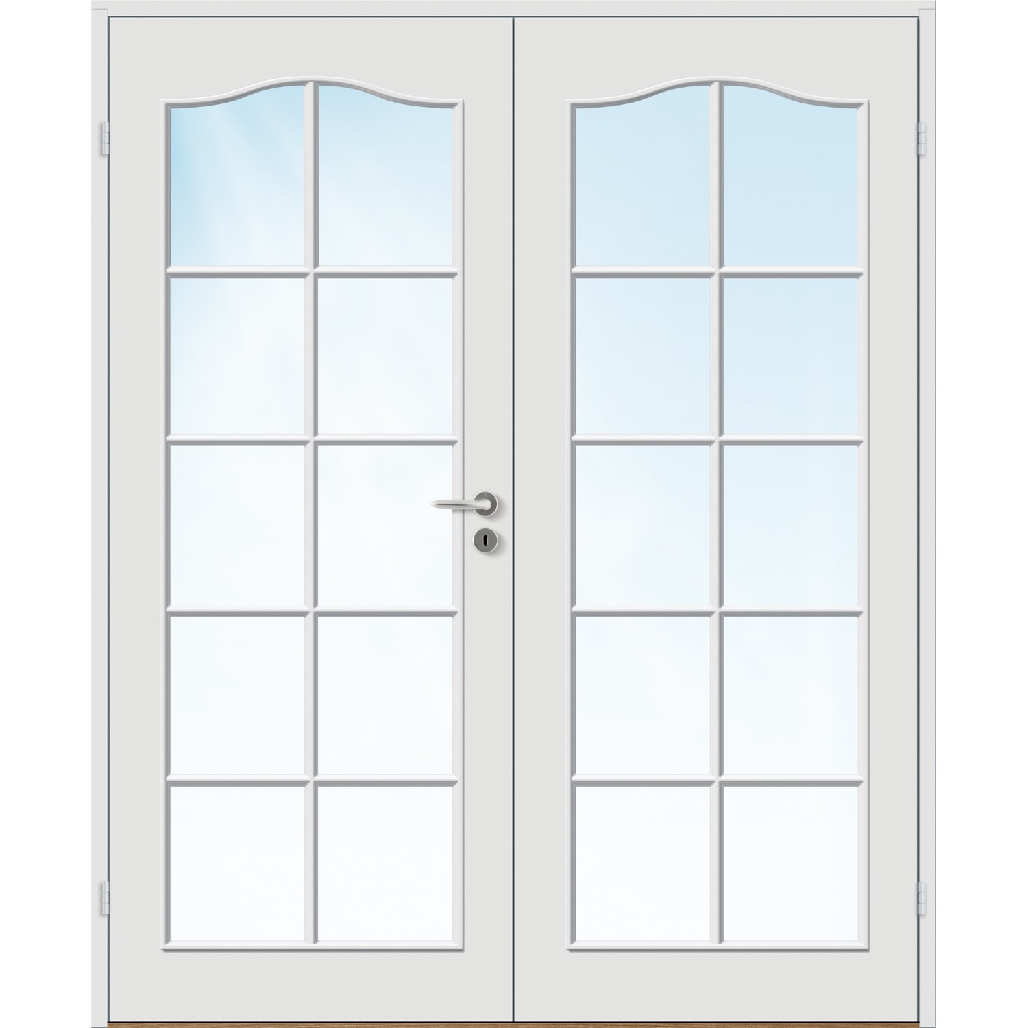 Tofløyet Dør Bygg1 Mia FW Hvit Klarglass med Karmsett