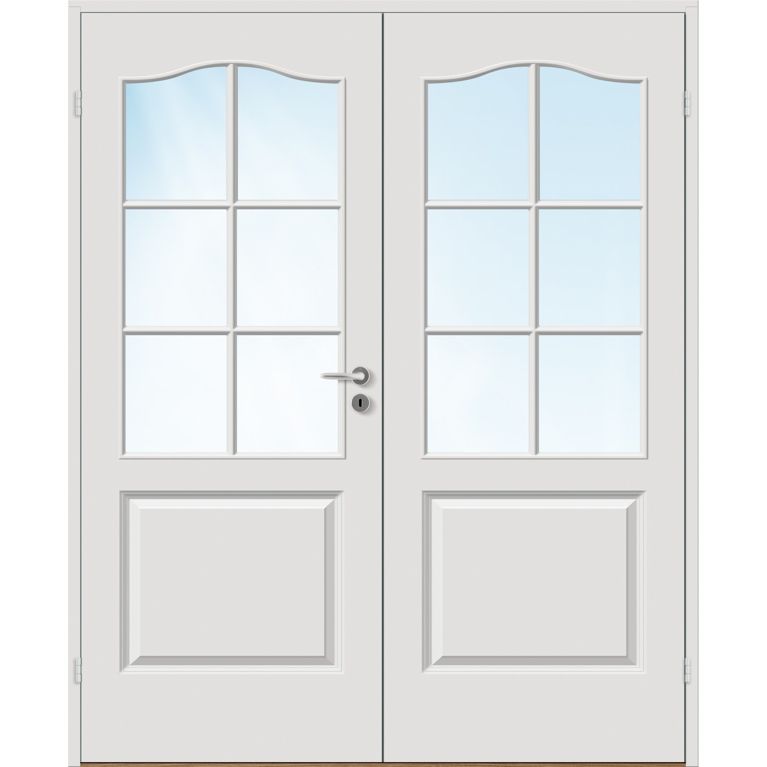 Tofløyet Dør Bygg1 Mia HW Hvit Klarglass