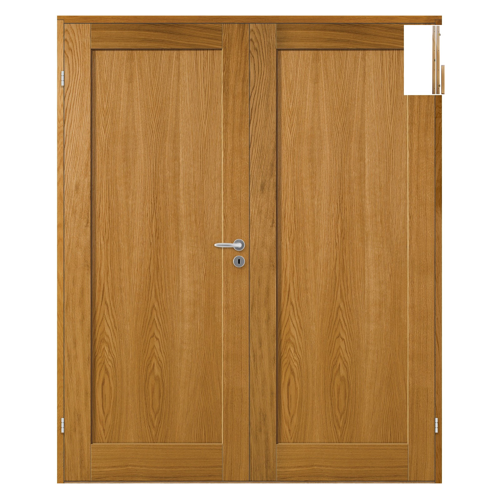 Tofløyet Dør Bygg1 Stil 1 Eik med Karmsett