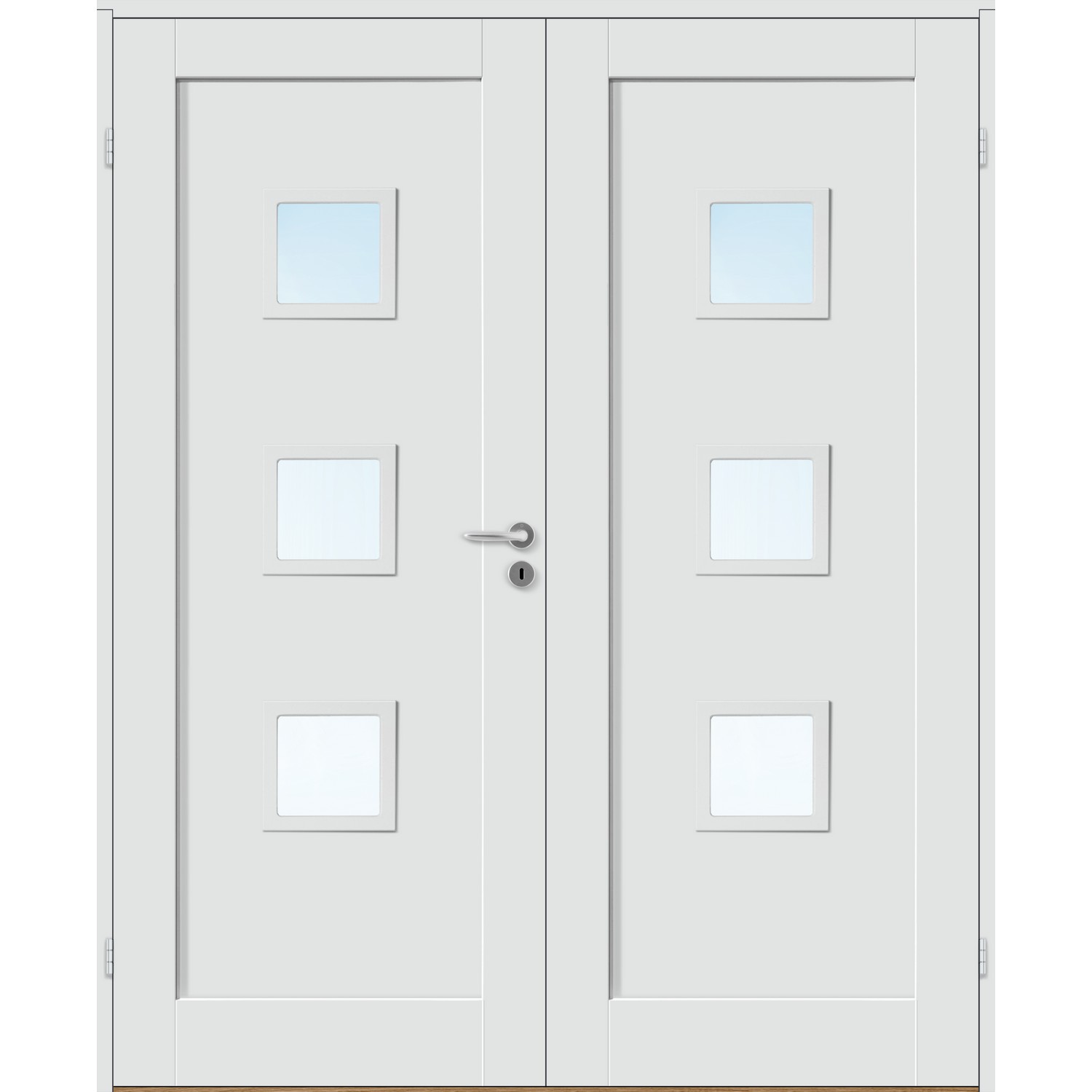 Tofløyet Dør Bygg1 Stil 1 F3 Hvit Glass