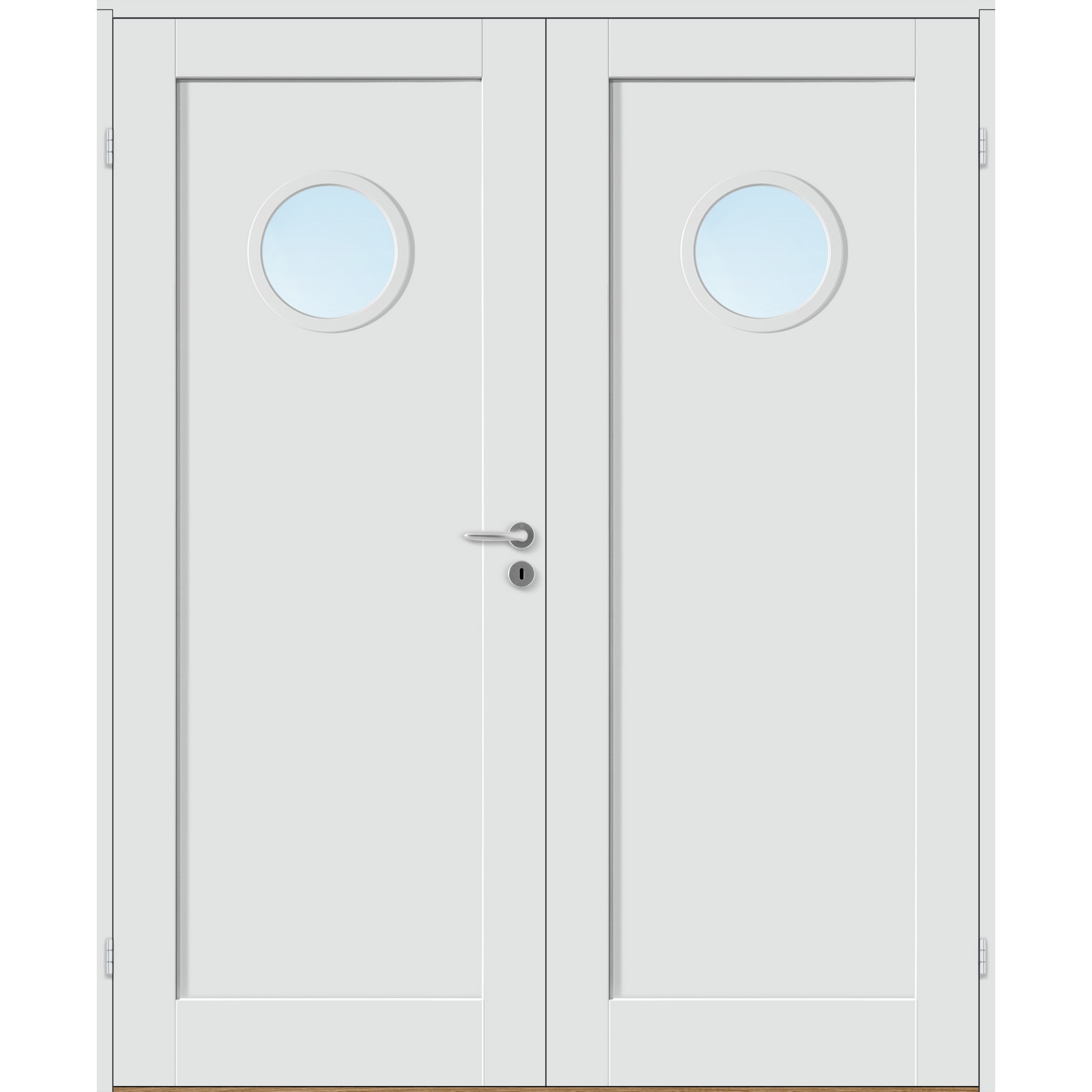 Tofløyet Dør Bygg1 Stil 1 R1 Hvit Glass