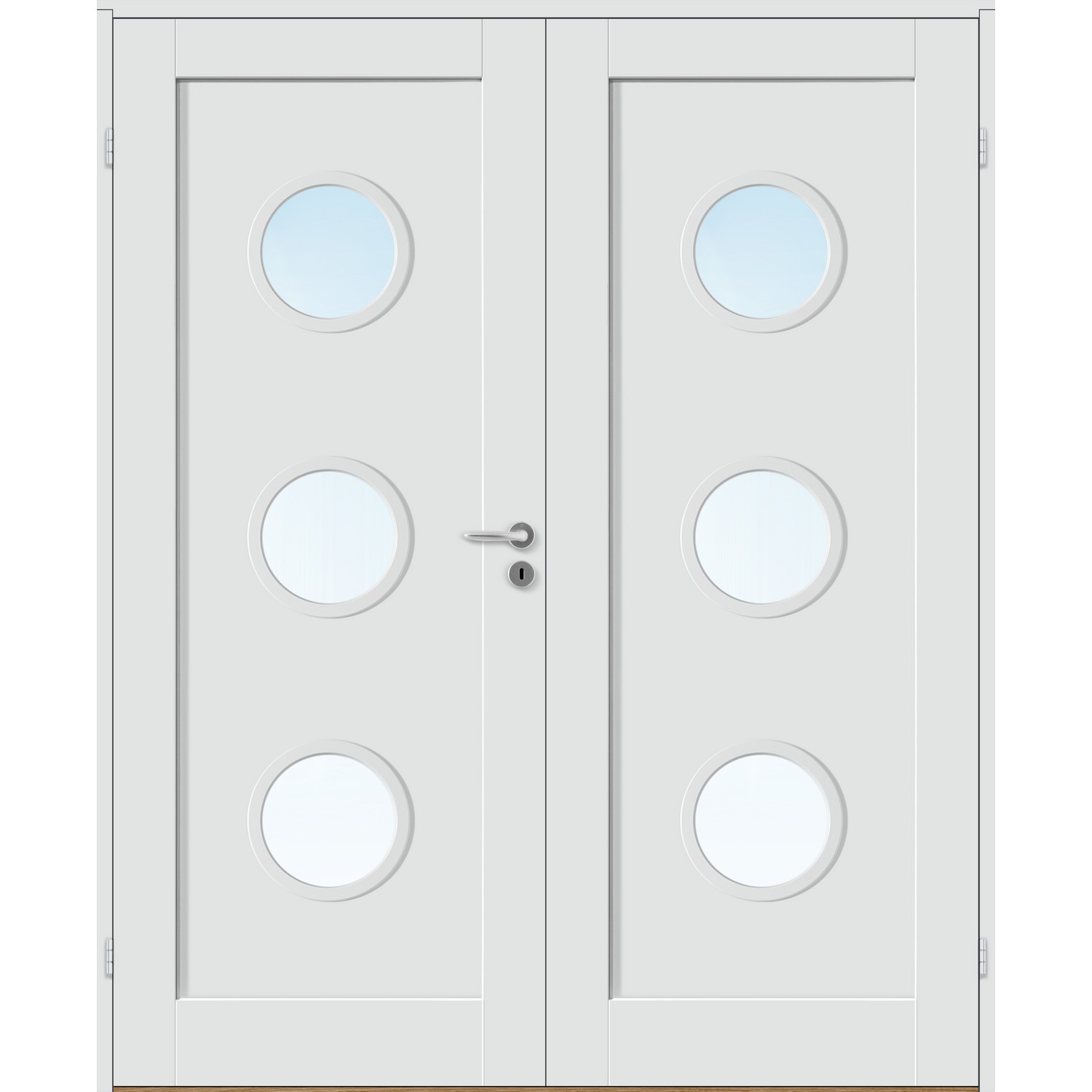 Tofløyet Dør Bygg1 Stil 1 R3 Hvit Glass