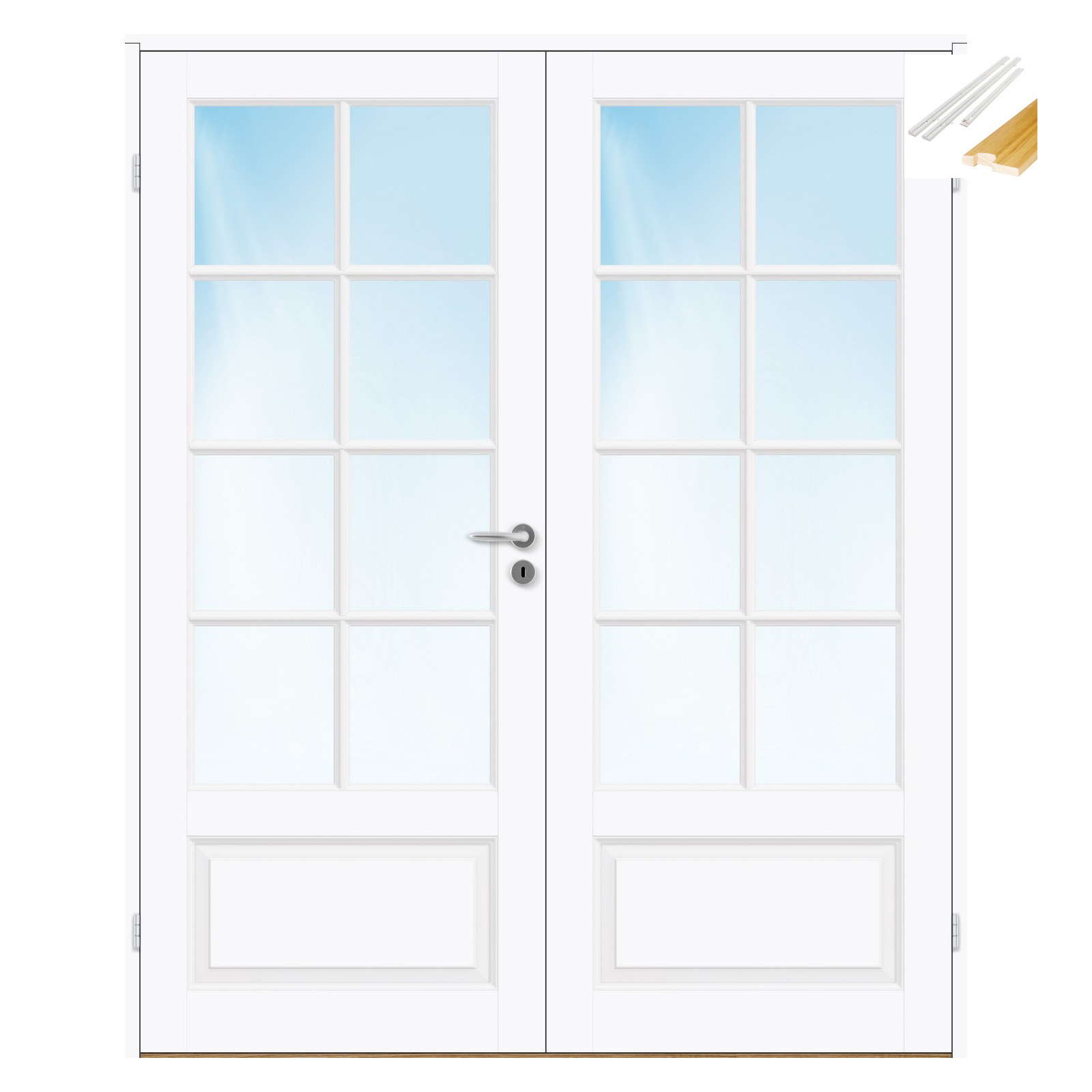 Tofløyet Dør Bygg1 Thomas FW Klarglass med Karmsett