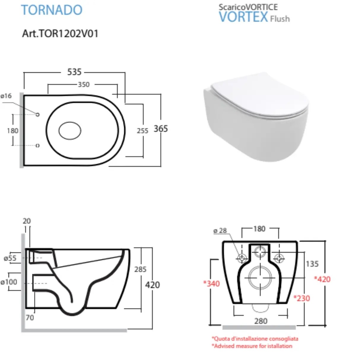 Vegghengt Toalett Olympia Virvel Skyll med Sete