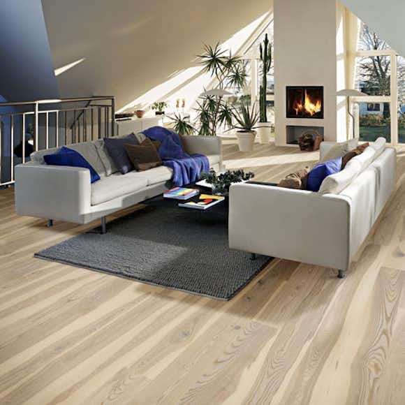 Trägolv Kährs Sandvig Mattlackad Vit Ask L2200 mm 1-stav