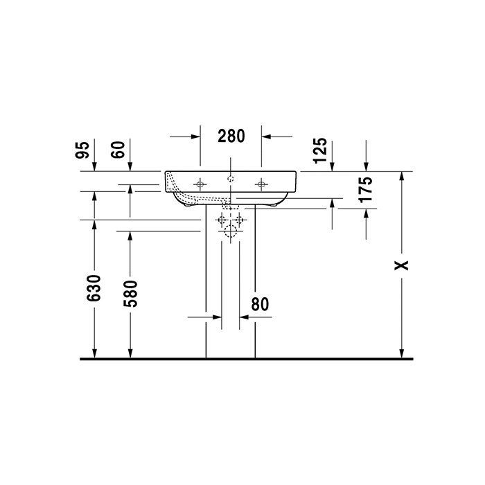 Tvättställ Duravit Happy D2 23166
