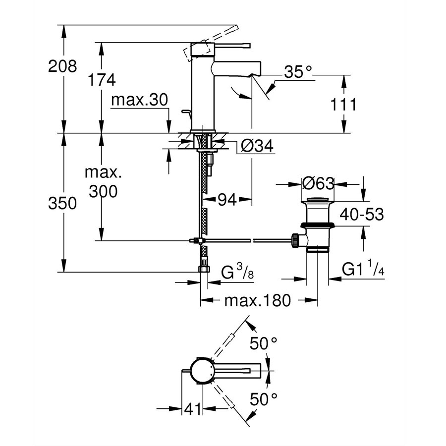 Tvättställsblandare Grohe Essence New