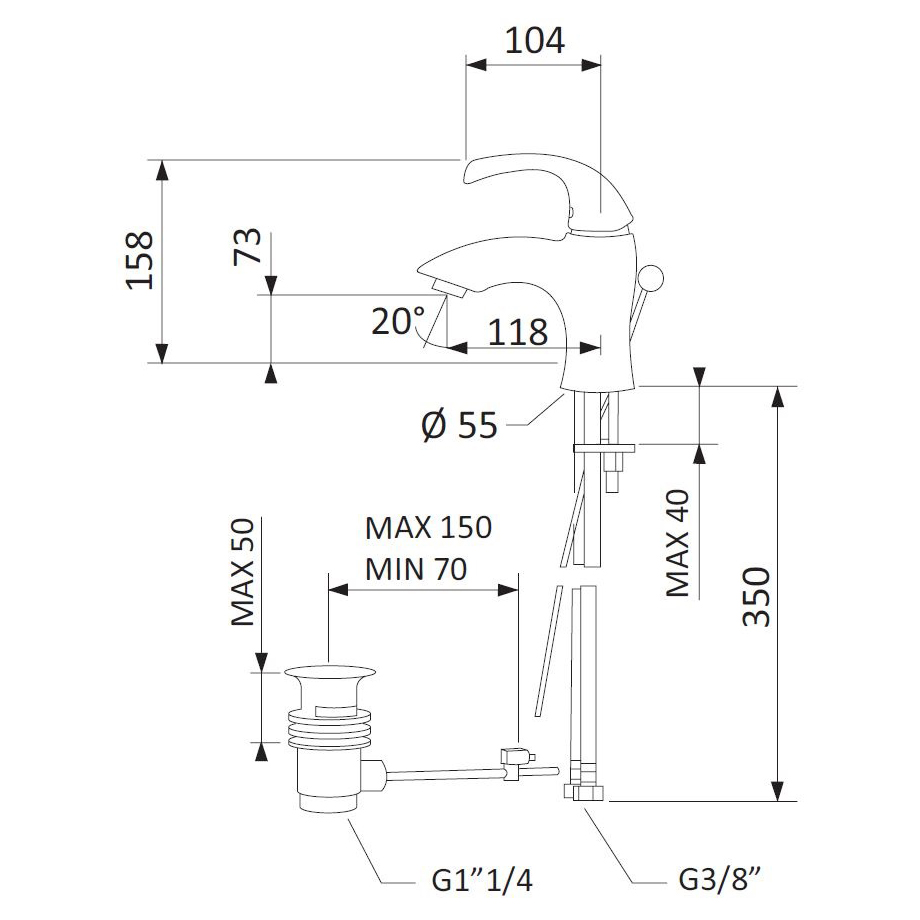 Servantbatteri Mariani Pluto PN393