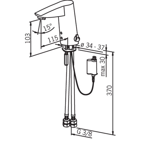 Servantbatteri Oras Cubista Berøringsfri
