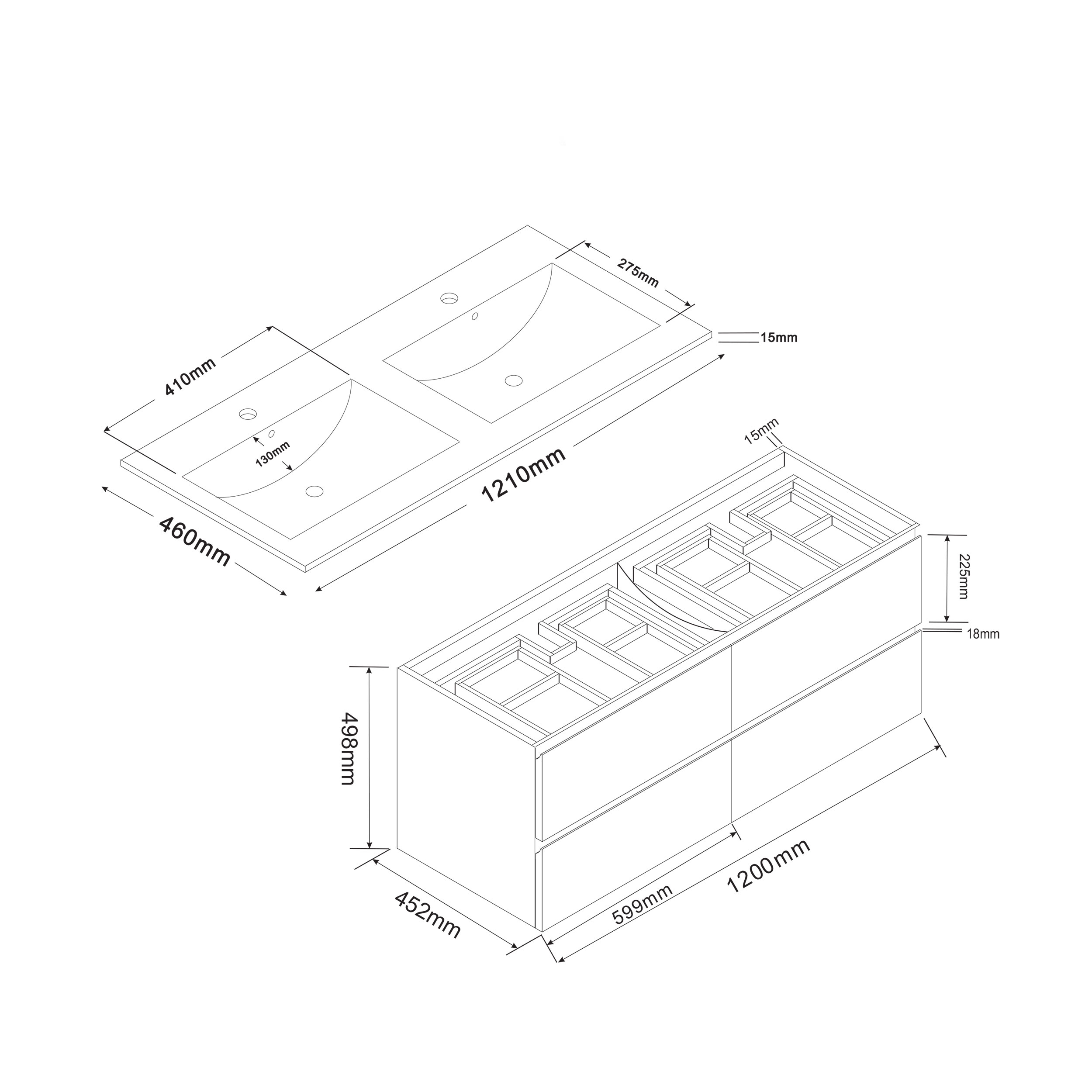 Tvättställsskåp Bathlife Eufori Vit