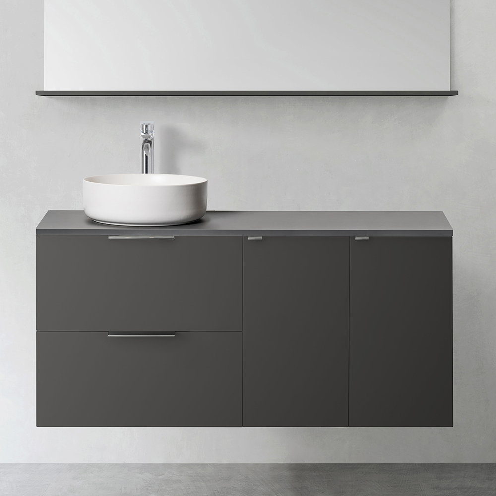 Tvättställsskåp Hafa Shape 600 med 2 st Sidomodul 300 utan Tvättställ | badrum - badrumsmobler - tvattstallsskap-och-kommod | KakelKungen