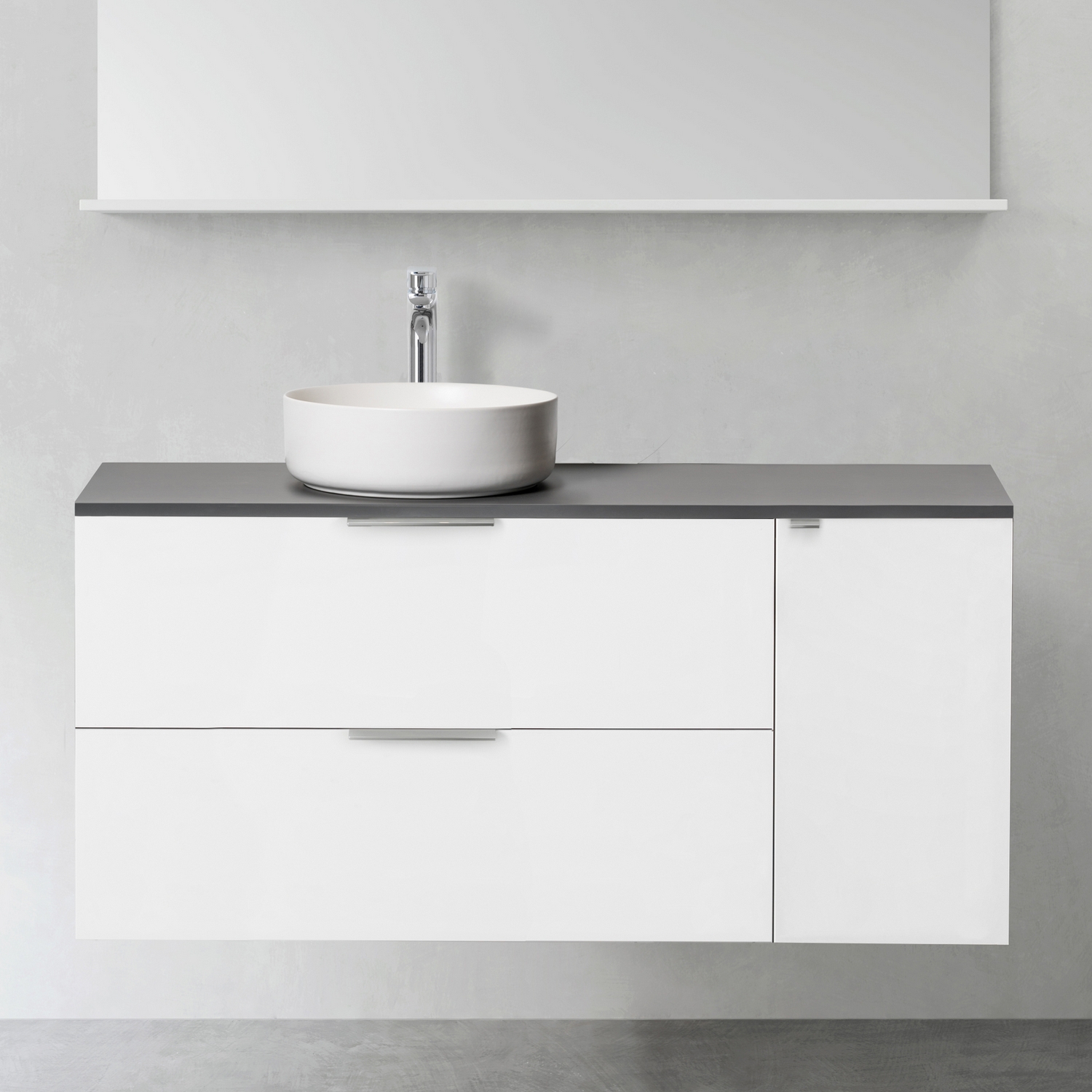 Tvättställsskåp Hafa Shape med Sidomodul 300 utan Tvättställ | badrum - badrumsmobler - tvattstallsskap-och-kommod | KakelKungen