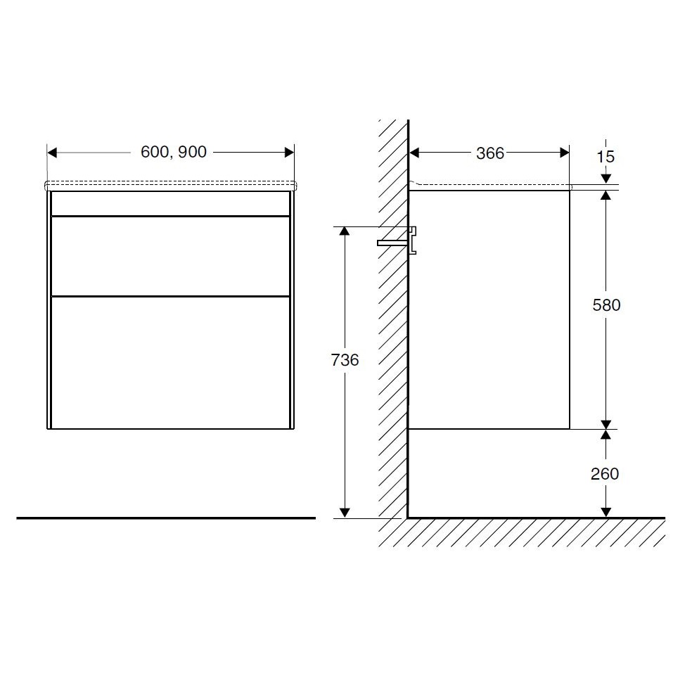 Tvättställsskåp Ifö Sense SSMP Compact