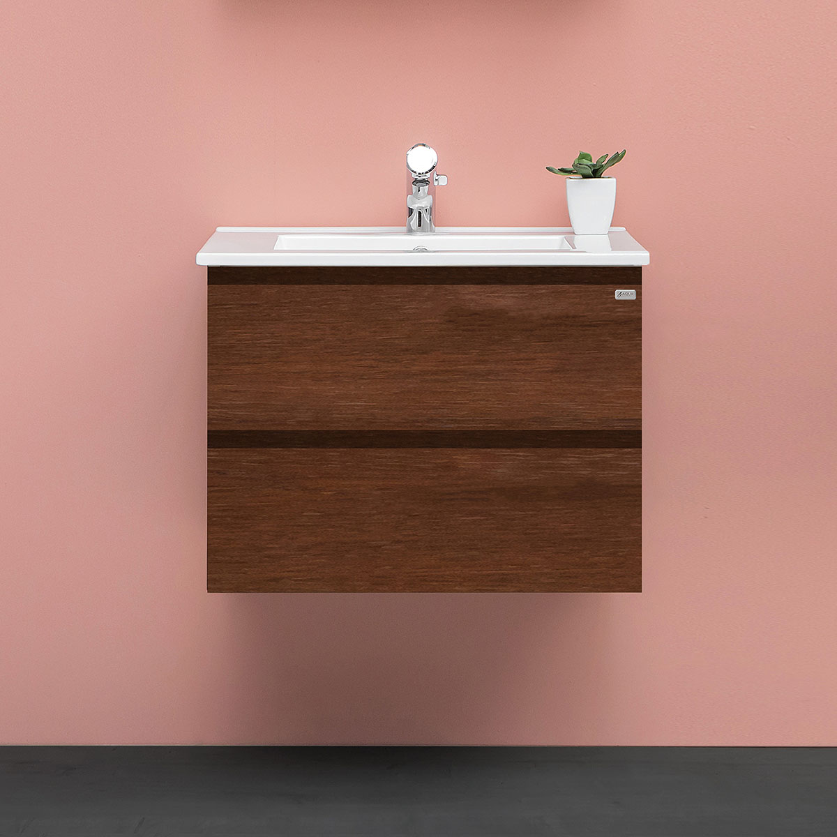 tvättställsskåp 4aqua slim med 2 lådor & grepplist