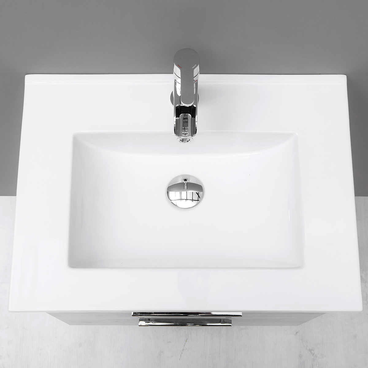 Tvättställsskåp 4AQUA Slim Med 2 Lådor & Grepplist