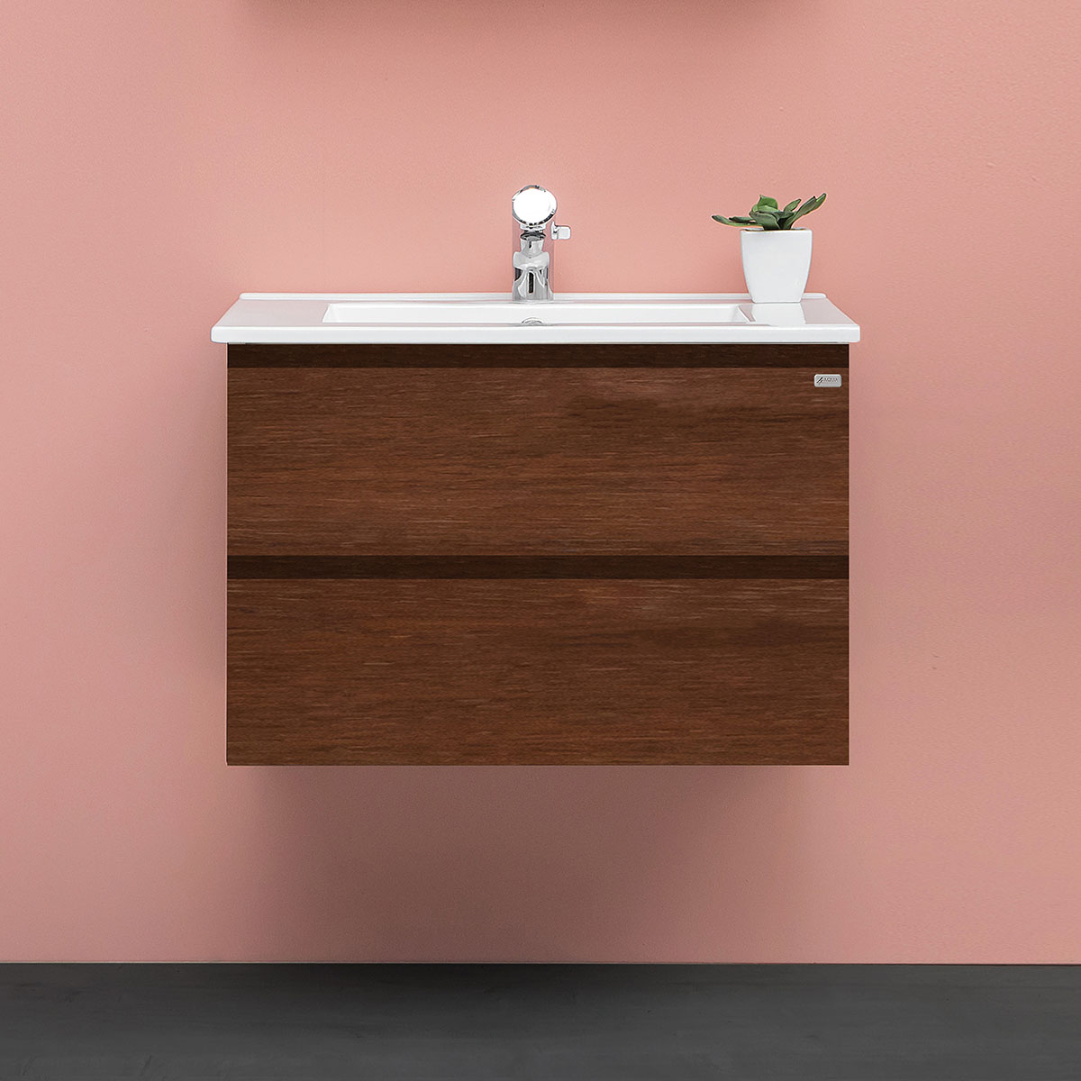 tvättställsskåp 4aqua slim med 2 lådor & grepplist