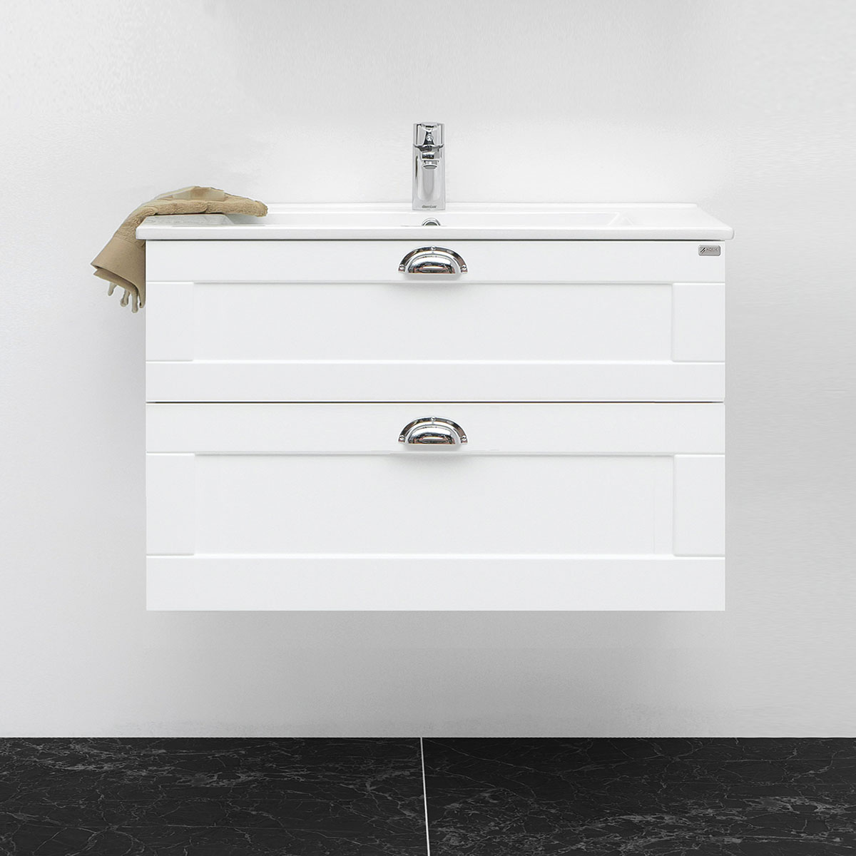 tvättställsskåp 4aqua slim h med 2 lådor & ramlucka